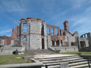 Dungeness Estate's rugged ruins recall the former splendor of the mansion, erected in 1884 as a retreat for industrialist Thomas Carnegie and his family.