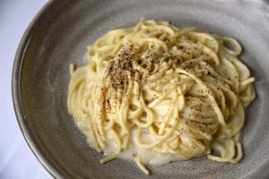 Lots of toasted black pepper and creamy pecorino sauce make Pricci's cacio e pepe a menu standout.