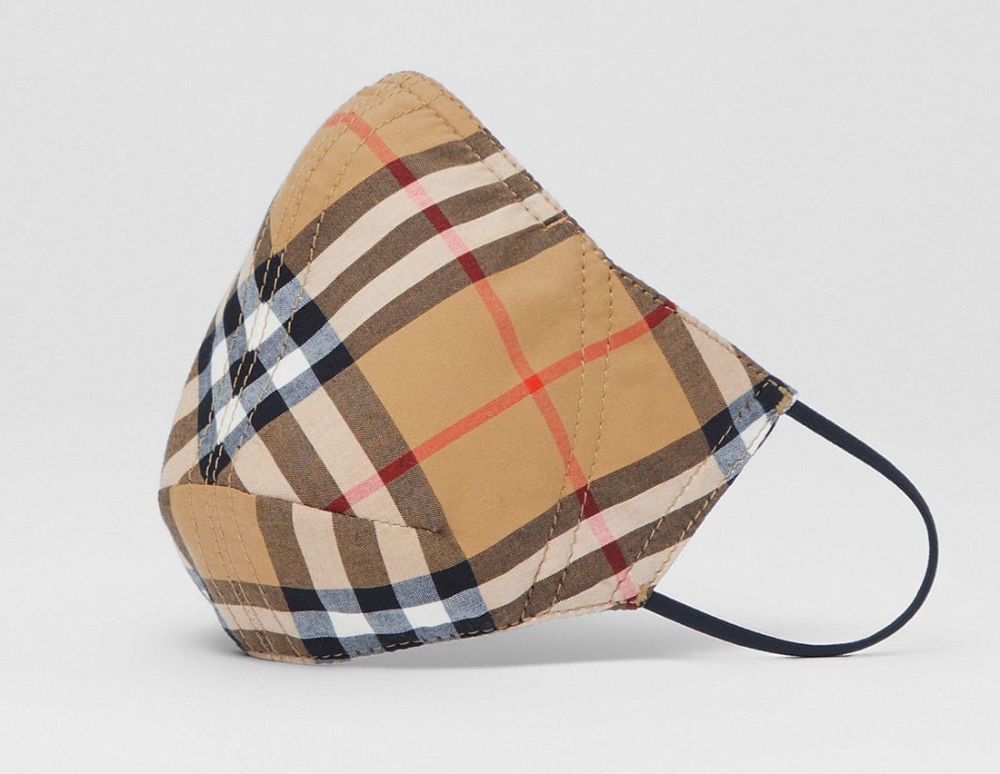 Burberry releases face mask with signature check on antimicrobial fabric