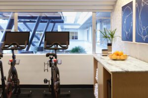 Work off the Sylvan's good eats at the fitness center featuring Peloton bikes.