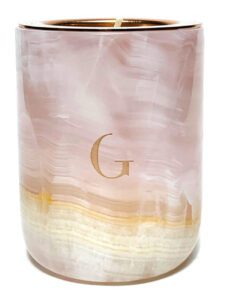 Gilded Body Pink Onyx Marble Candle