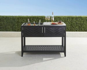 Westport Console with Beverage Tub in Aluminum