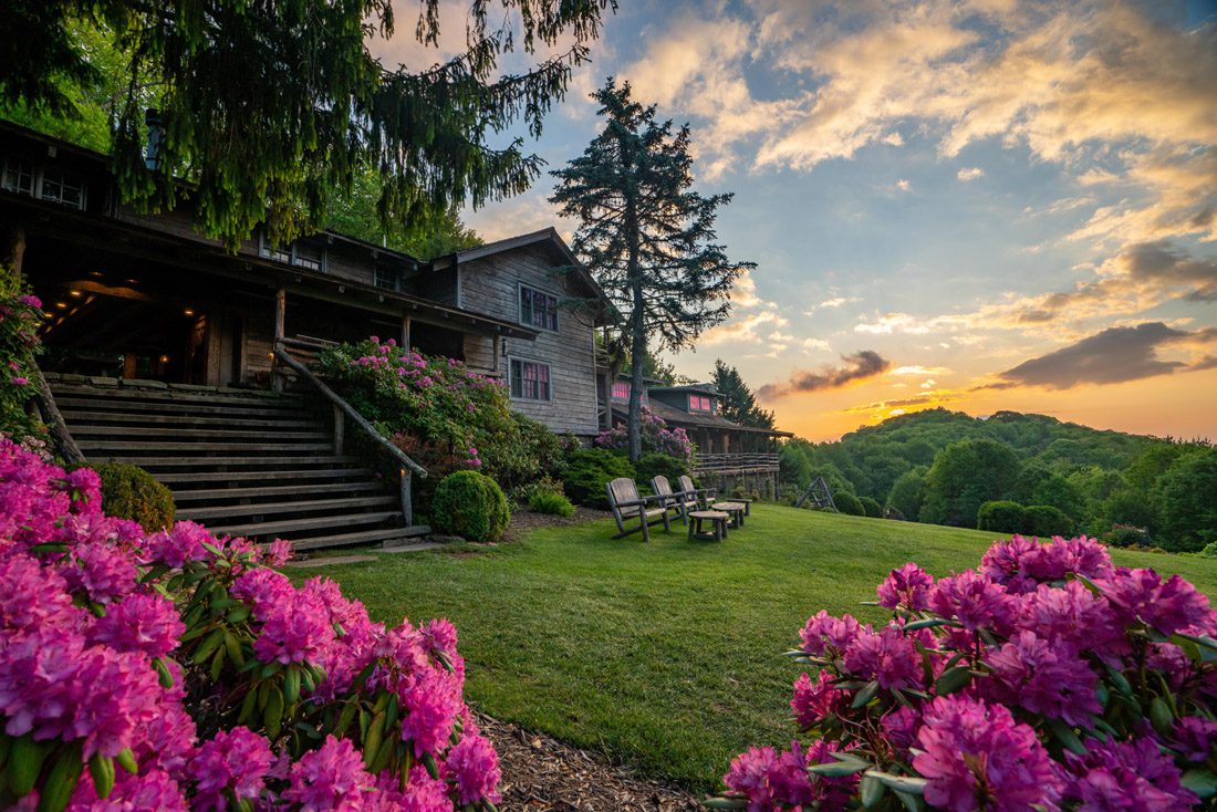 Golden sunsets are a highlight at The Swag, a mountaintop resort in western North Carolina.