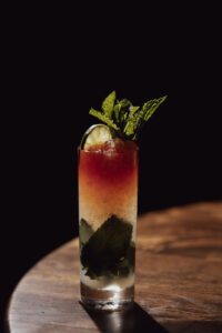 The Painted Pickle's Hummingbird cocktail features layers of color and flavor.