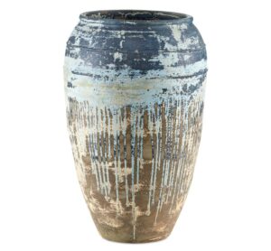 Currey & Co. Catania Large Antique Blue Drip Planter