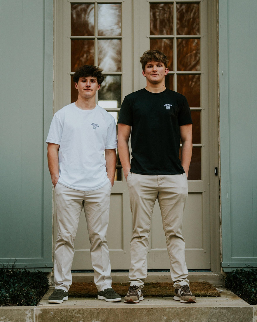 Childhood friends Daniel Kauffman and William Wright created a T-shirt business that channels a portion of the proceeds to area nonprofits.