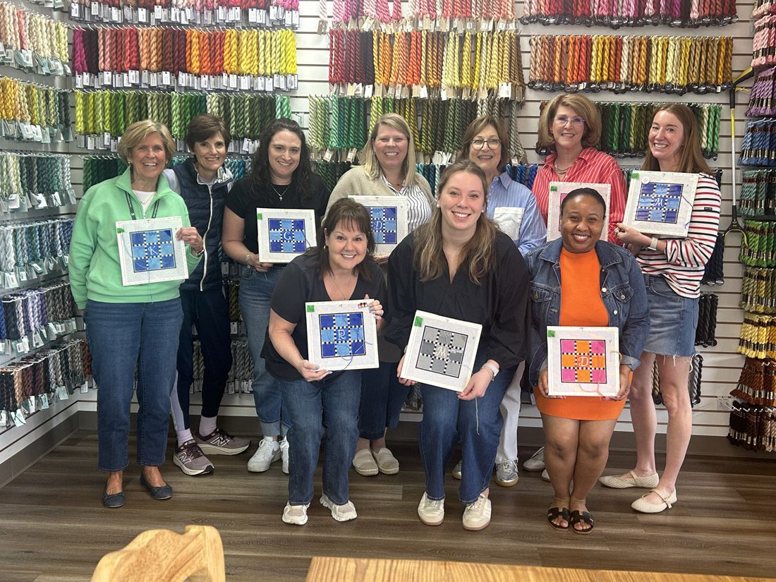 New needlepoint stitchers can take beginner classes at Nimble Needle in Sandy Springs. Photos: Courtesy of Meg Daws