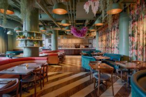 Atrium's decorative dining room at Ponce City Market is just a short walk from Scout Living. Courtesy of Olivia Restaurant Group