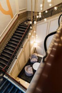 Modern lighting and lighter colors were part of the renovation.
