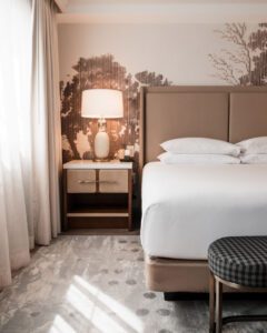 Guestrooms were updated to reflect contemporary luxury.