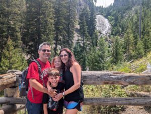 Foodie Tastemaker columnist Carly Cooper and family at Yellowstone National Park.