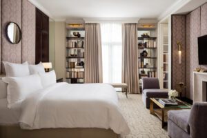 Rooms and suites have a residential feel.
