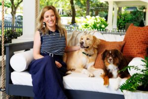 Olivia poses with her pups, Oso and Fox.
