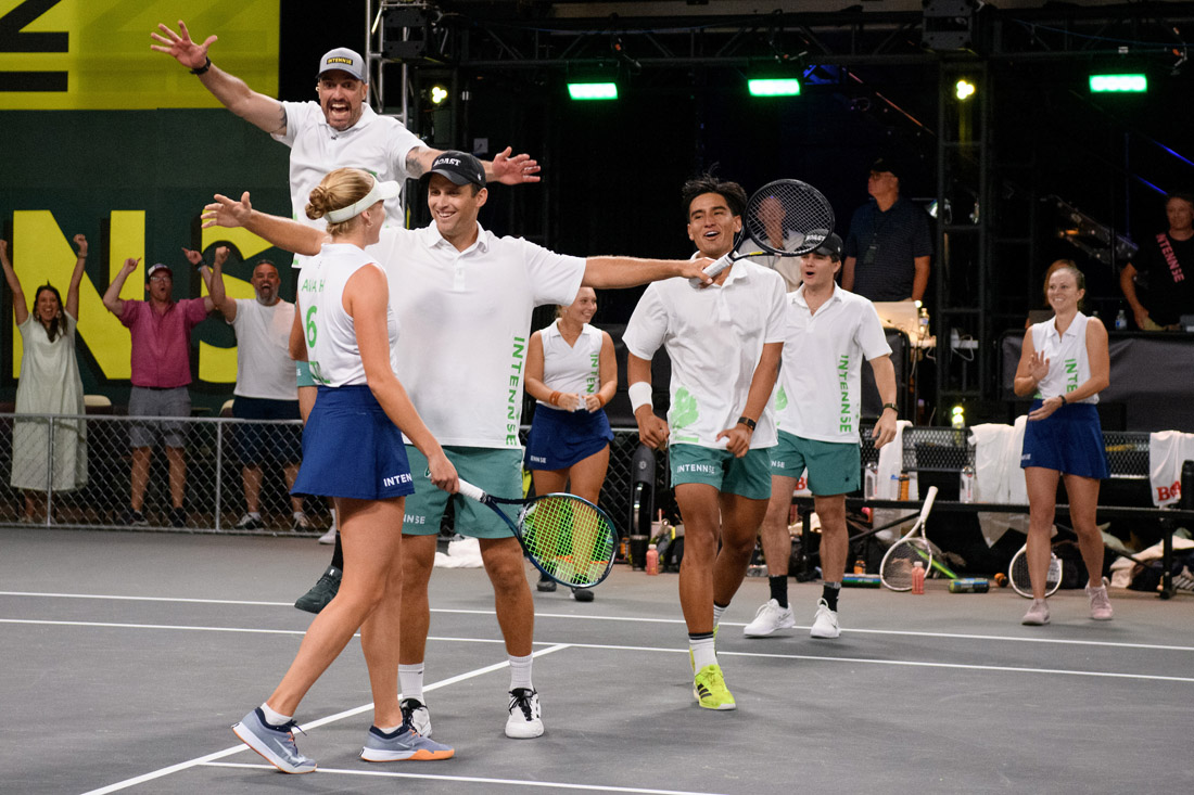 Tennis as you've never seen it before is the model of Intennse, where spectators can cheer or boo, and coaches shout instructions from the sidelines.