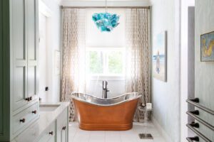 Jill is a bath person and makes regular use of her copper tub.