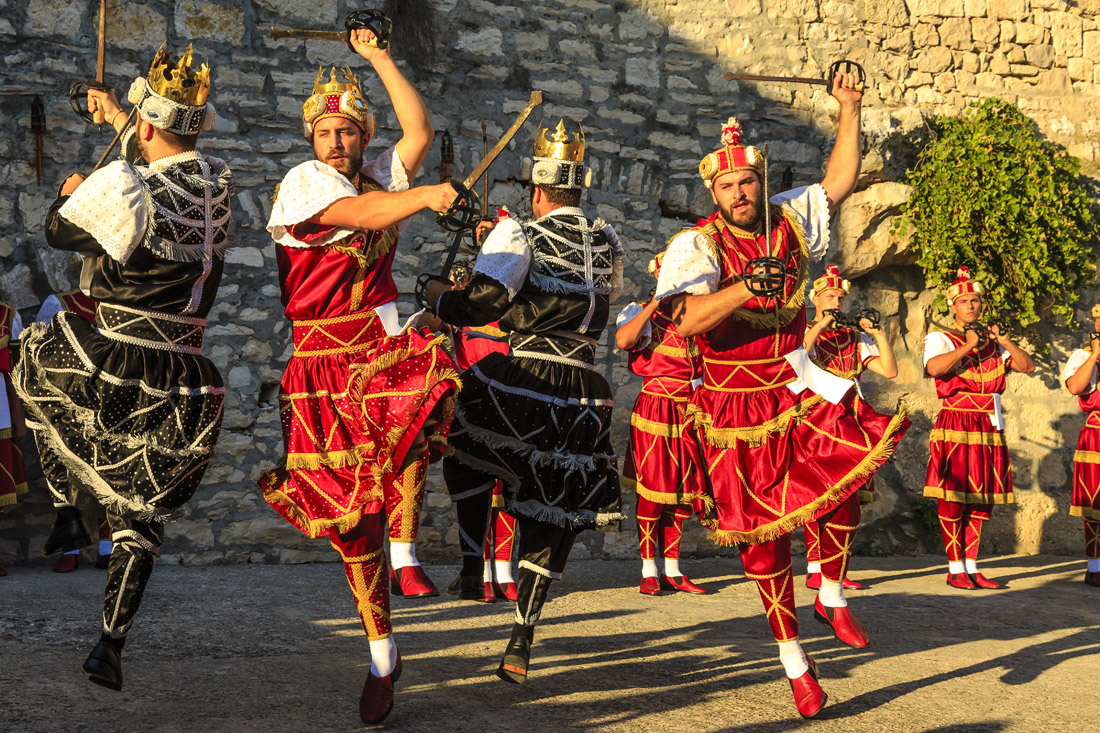 A local troupe performs a traditional sword dance in Korčula.