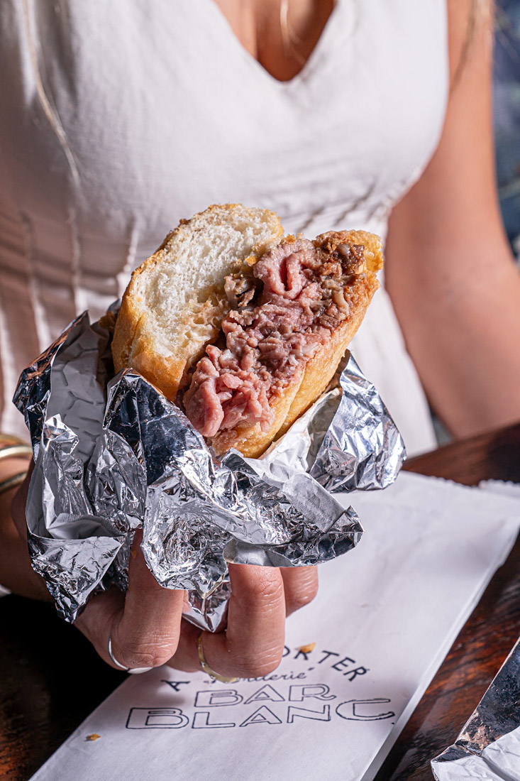 Bar Blanc French dip sandwich