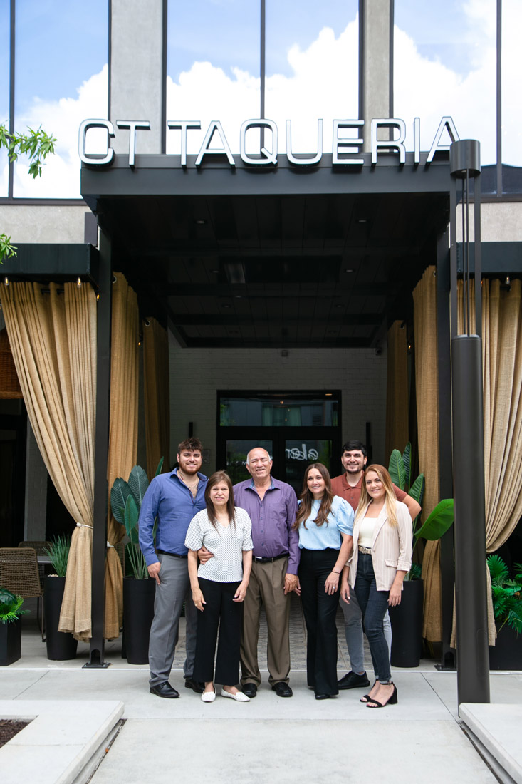 CT Cantina owner Rafael Jaime (center) with his wife and children. From left: Gerardo Jaime, Maria Jaime, Rafael Jaime, Lorena Jaime, Ricardo Jaime and Celeste Jaime