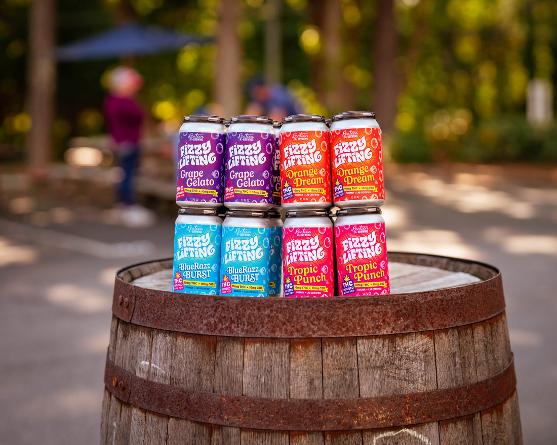 New to Pontoon Brewing are THC + CBD cans of Fizzy Lifting nonalcoholic beverages.