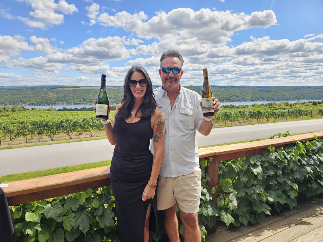 SPO Brookhaven Wines manager/sommelier Bethany Taylor and store owner Jeff Madsen.