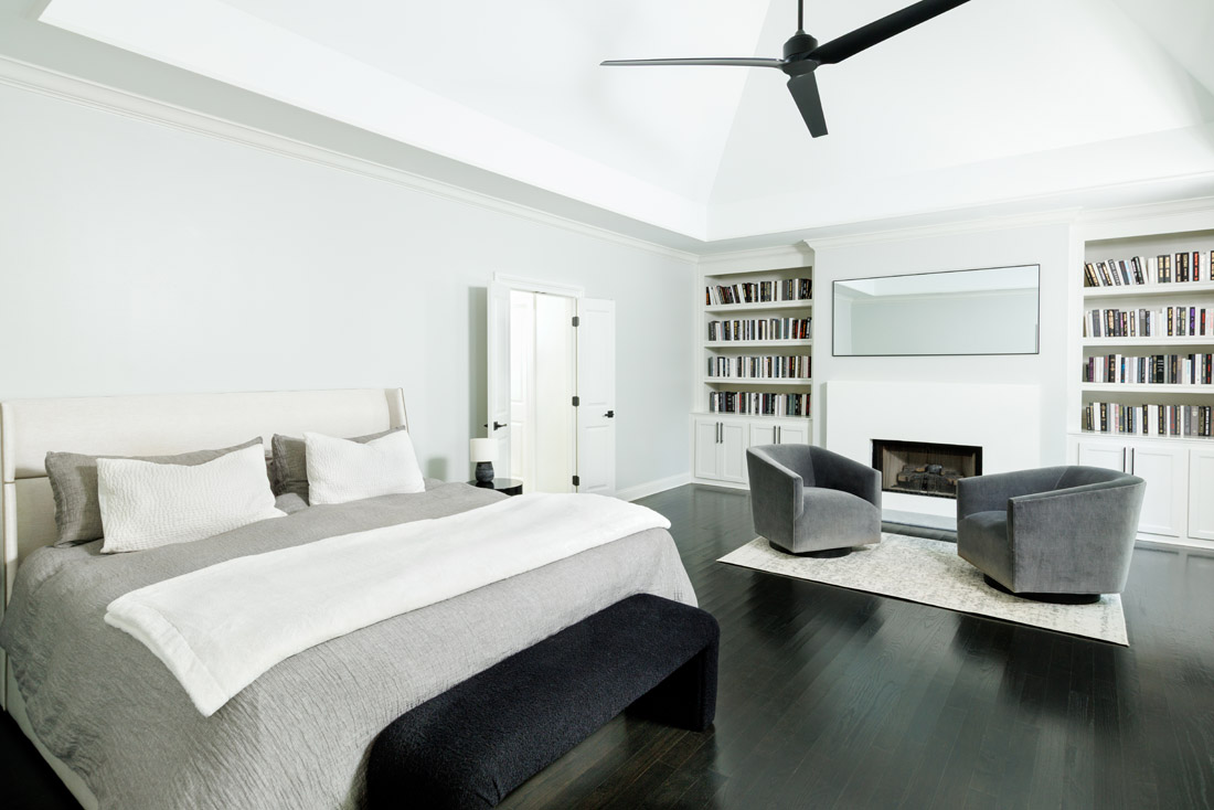 With the rest of the home leaning into more personality, Miller opted for peaceful restraint in the primary bedroom to encourage rest.